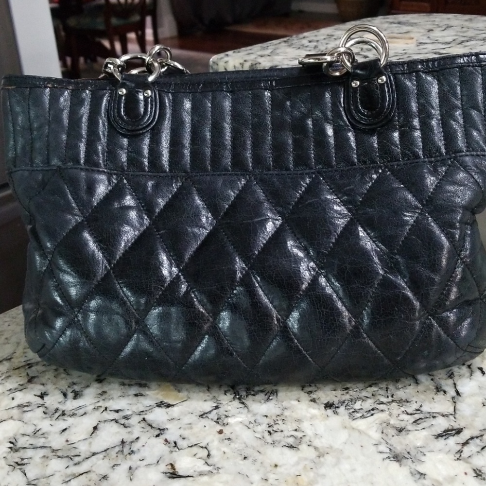 Coach Poppy Leather Quilted Tote